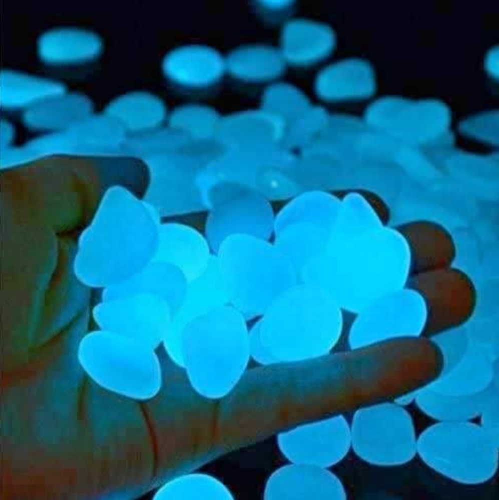 100PCS Glow in The Dark Pebbles Garden Glowing Rocks Fish Tank Luminous Stones